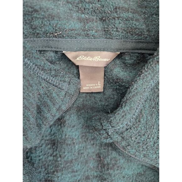 Eddie Bauer Women’s 1/4 Zip Fleece Pullover Green Large Cozy Outdoor Gorpcore - Picture 6 of 9